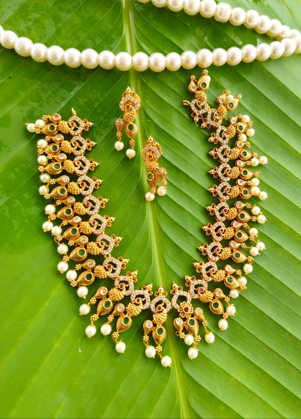 Leela' Stunning Heavy AD Necklace  with earrings ASM23