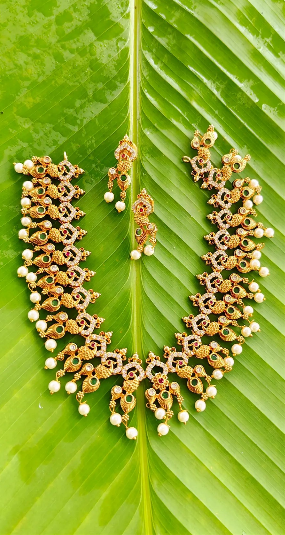 Leela' Stunning Heavy AD Necklace  with earrings ASM23