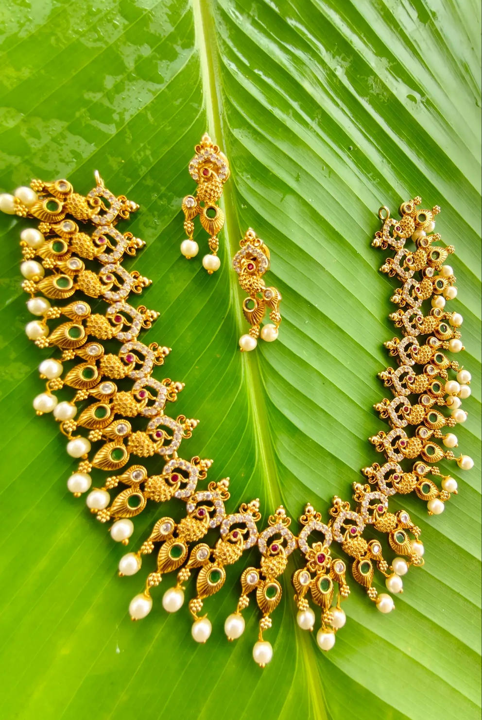 Leela' Stunning Heavy AD Necklace  with earrings ASM23