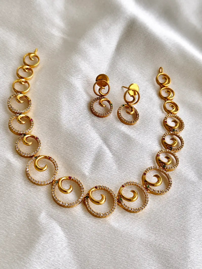 Ring Necklace with Earrings ASM